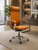 Luan Leather Executive Office Swivel Chair (Tan) image