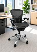 Herman Miller Aeron Chair Posture Fit (Polished Chrome) (Size B) image
