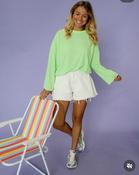 Joly High Rise Ample Cut Shorts 'White Denim'