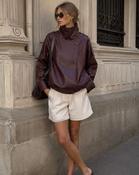 Elle Lattice Faux Leather Jacket 'Burgundy' image