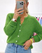 Knit Jordan Cardigan ‘Moss' - Kid Mohair (Code: JORDAN99 - 2 Colours for €99)