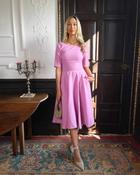 Angela Swing Dress - 3/4 Sleeve 'Mauve'