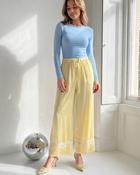Tina Lace Satin Trousers 'Lemon' image