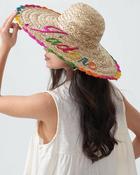J'Adore Rattan Effect Hat ‘Multi-coloured’