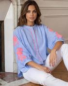 Blair Striped Neon Shirt 'Blue &amp; Pink'