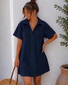 Fiorella Cotton Dress 'Navy'