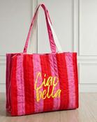 Amalfi Striped Reversible Bag 'Pink &amp; Red'