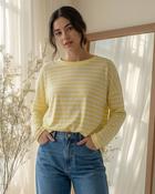 Lindsey Striped Sweatshirt 'Cream &amp; Lemon'
