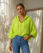 Gracie Hooded Knit Cardigan 'Neon Green'