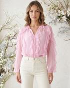 Florence Soft Frill Blouse 'Baby Pink' LIVE 27/8