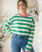 Winnie Striped Top 'Cream/Green/Pink' image
