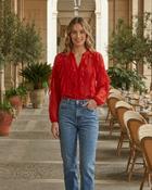 Florence Soft Frill Blouse 'Red' image