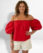 Brooke Off The Shoulder Blouse 'Red' image