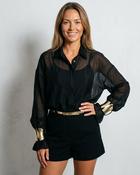 Lumiere Soft Gold Cuffs Shirt 'Black'