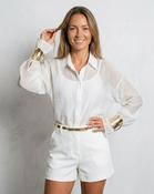 Lumiere Soft Gold Cuffs Shirt 'White' image