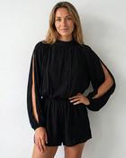 Florence Cheesecloth Playsuit 'Black' image