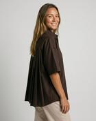 Muse Cotton Pleated Shirt 'Brown'
