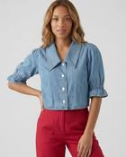 Dora Cropped Shirt 'Light Denim' image
