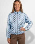 Magnolia Polka Dot Bomber Jacket 'Baby Blue &amp; Brown'