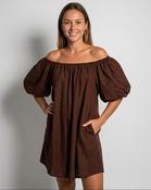 Aura Off The Shoulder Dress 'Brown' image