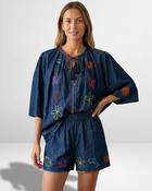 Breeze Embroidered Tencel Shirt 'Denim' image