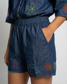 Breeze Embroidered Tencel Shorts 'Denim' image