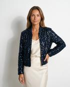 Lumiere Sequins Bomber Jacket 'Navy' image
