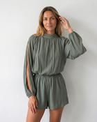 Florence Cheesecloth Playsuit 'Khaki' image