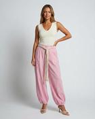 Isabella Linen Trousers 'Baby Pink'