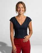 Anastasia Denim Top 'Dark Denim'