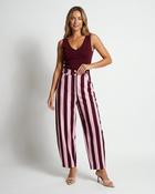 Alley Striped Trousers 'Burgundy &amp; Baby Pink' LIVE