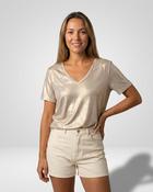 Gigi V-Neck T-Shirt 'Gold Shimmer' image