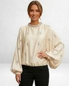 Celeste Embellished Satin Blouse 'Cream' image