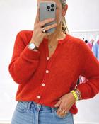 Knit Jordan Cardigan ‘Red' - Kid Mohair (Code: JORDAN99 - 2 Colours for €99)