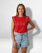 Bandana Scarf Print T-Shirt 'Red' image