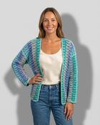Electric Bloom Knit Jacket 'Turquoise/Blue/Cream' image