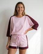 Haze Cotton T-Shirt 'Pink &amp; Burgundy' image