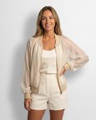 Bree Mesh Bomber Jacket 'Beige' image