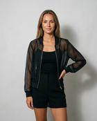 Bree Mesh Bomber Jacket 'Black' image