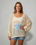 Heidi Star Knitted Jumper 'Cream &amp; Baby Blue'