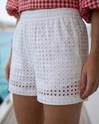 Luna Broidery Anglaise Shorts 'White' image
