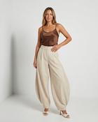 Gemma Balloon Leg Trousers 'Beige' LIVE image