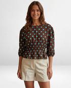 Eliza Polka Dot Top 'Brown &amp; Blue' image