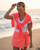 Ivy Gingham Neon Skorts 'Neon Orange &amp; Pink' image
