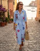 Polly Embroidery Shirt Dress 'Baby Blue' image