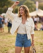 Opal Fringed Denim Jacket 'Cream' LIVE 30/7