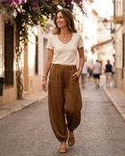 Cloud Balloon Leg Trousers 'Toffee' image