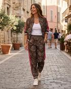 Sorella Neon Cotton Trousers 'Brown &amp; Neon Pink' LIVE 23/7