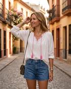 Fiore Linen Blouse 'White' LIVE 30/7