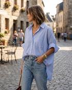 Faye Striped Oversized Shirt 'Blue &amp; White' LIVE 30/7